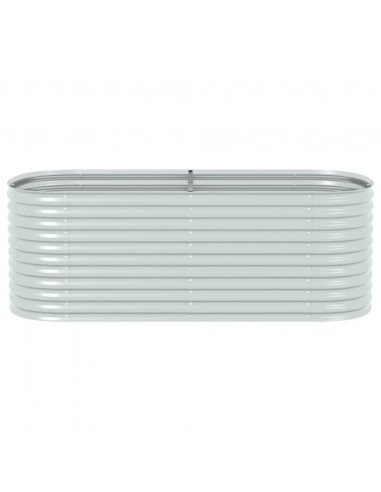 Letto Rialzato Giardino 240x80x81 cm in Acciaio Zincato Argento