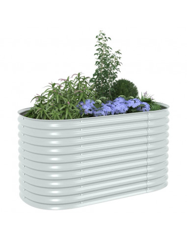 Letto Rialzato Giardino 160x80x81 cm in Acciaio Zincato Argento