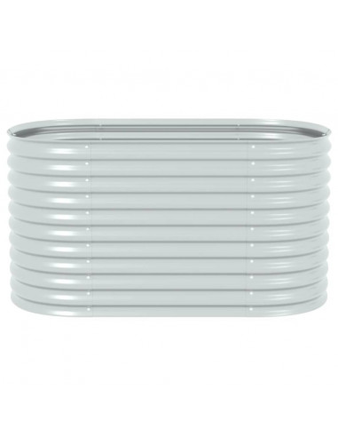 Letto Rialzato Giardino 160x80x81 cm in Acciaio Zincato Argento