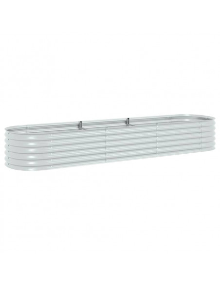 Letto Rialzato Giardino 320x80x44 cm in Acciaio Zincato Argento