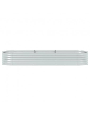 Letto Rialzato Giardino 320x80x44 cm in Acciaio Zincato Argento