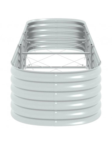 Letto Rialzato Giardino 320x80x44 cm in Acciaio Zincato Argento