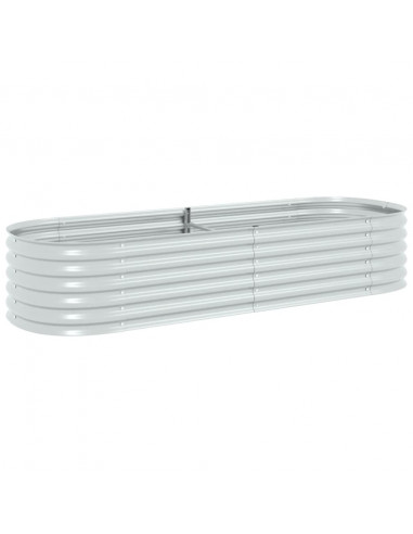Letto Rialzato Giardino 240x80x44 cm in Acciaio Zincato Argento