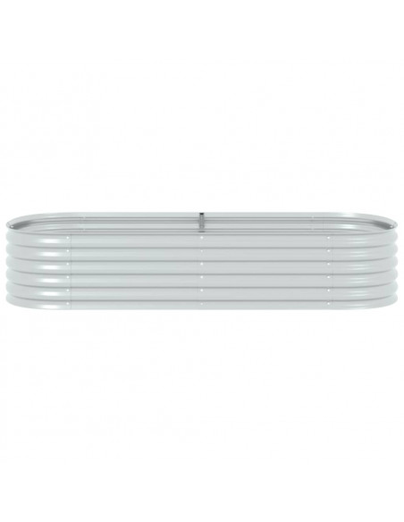 Letto Rialzato Giardino 240x80x44 cm in Acciaio Zincato Argento