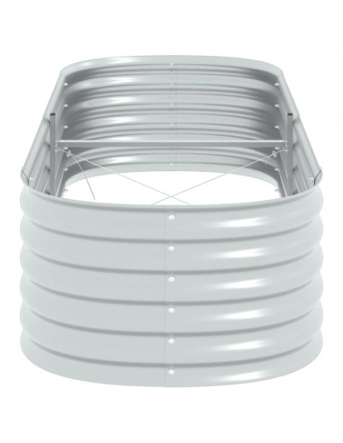 Letto Rialzato Giardino 240x80x44 cm in Acciaio Zincato Argento