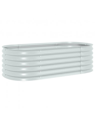 Letto Rialzato Giardino 160x80x44 cm in Acciaio Zincato Argento