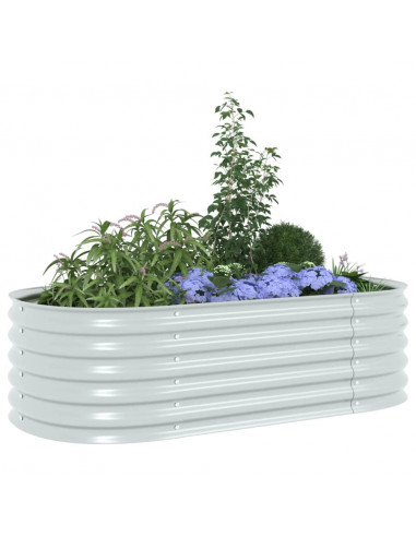Letto Rialzato Giardino 160x80x44 cm in Acciaio Zincato Argento