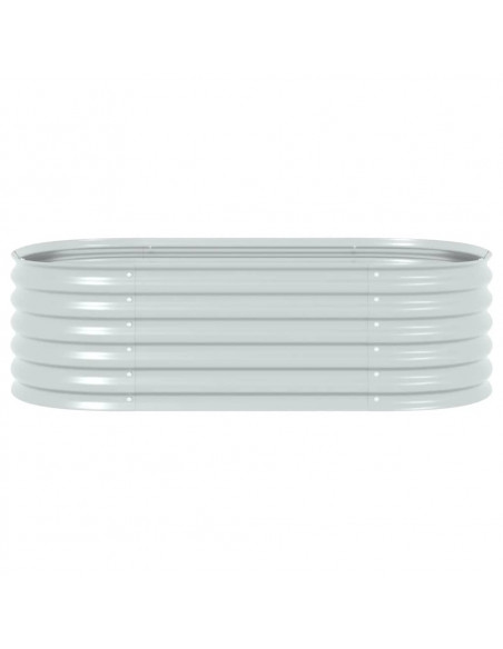 Letto Rialzato Giardino 160x80x44 cm in Acciaio Zincato Argento