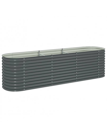 Letto Rialzato Giardino 320x80x81 cm in Acciaio Zincato Grigio