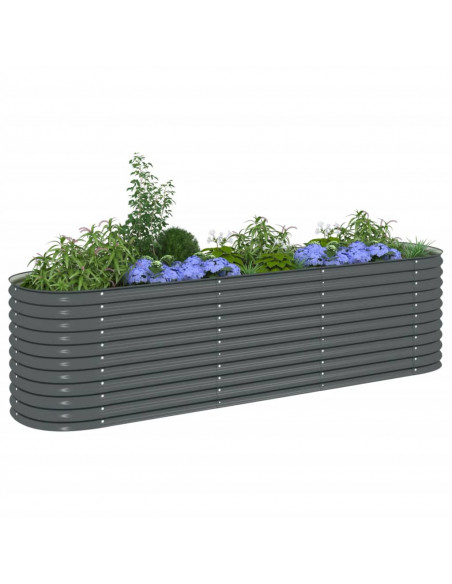 Letto Rialzato Giardino 320x80x81 cm in Acciaio Zincato Grigio