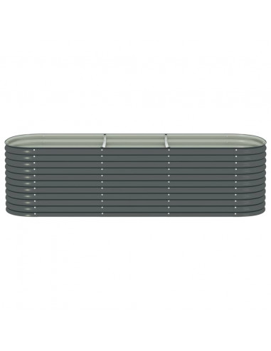 Letto Rialzato Giardino 320x80x81 cm in Acciaio Zincato Grigio