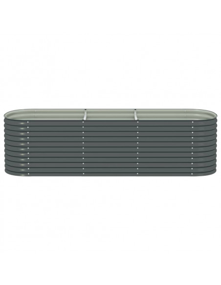 Letto Rialzato Giardino 320x80x81 cm in Acciaio Zincato Grigio