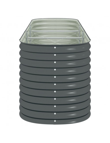 Letto Rialzato Giardino 320x80x81 cm in Acciaio Zincato Grigio