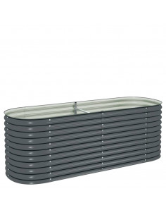 Letto Rialzato Giardino 240x80x81 cm in Acciaio Zincato Grigio 2