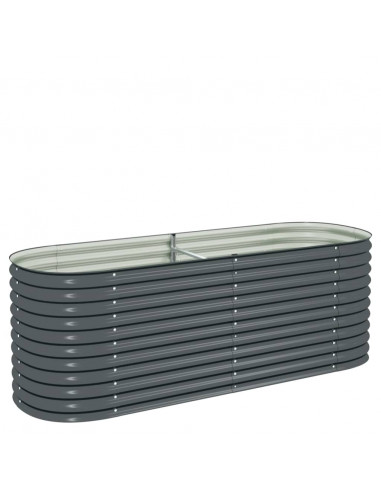 Letto Rialzato Giardino 240x80x81 cm in Acciaio Zincato Grigio