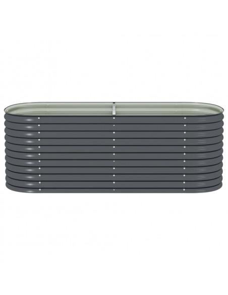 Letto Rialzato Giardino 240x80x81 cm in Acciaio Zincato Grigio
