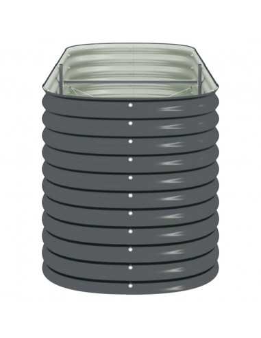 Letto Rialzato Giardino 240x80x81 cm in Acciaio Zincato Grigio