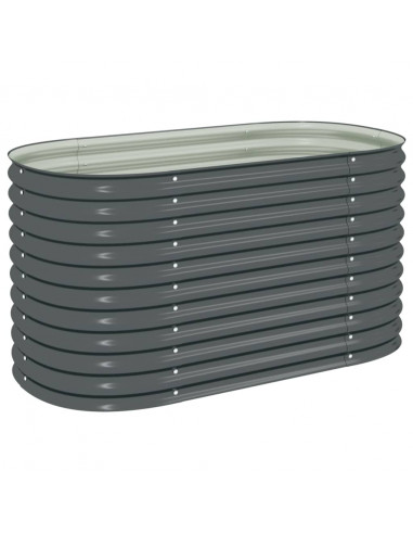 Letto Rialzato Giardino 160x80x81 cm in Acciaio Zincato Grigio