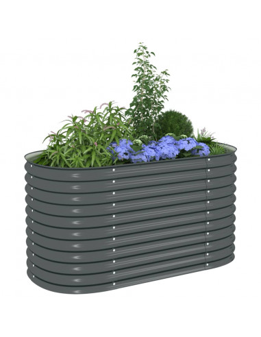 Letto Rialzato Giardino 160x80x81 cm in Acciaio Zincato Grigio