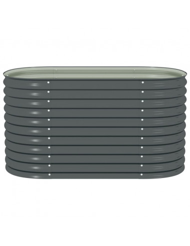 Letto Rialzato Giardino 160x80x81 cm in Acciaio Zincato Grigio