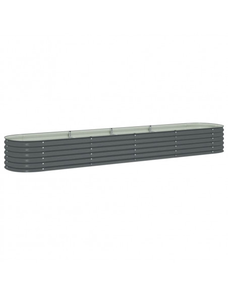 Letto Rialzato Giardino 400x80x44 cm in Acciaio Zincato Grigio