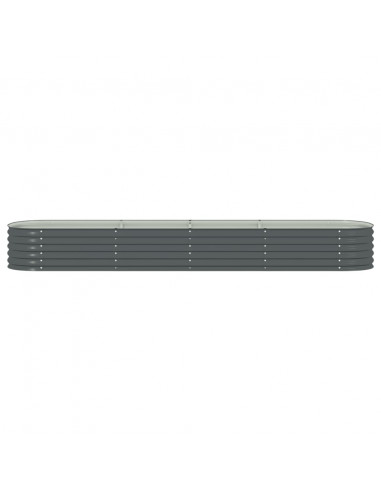 Letto Rialzato Giardino 400x80x44 cm in Acciaio Zincato Grigio