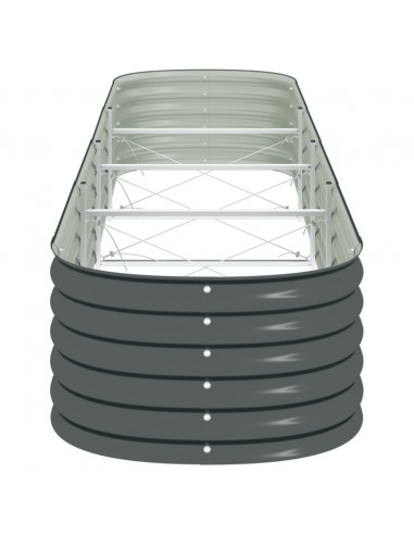 Letto Rialzato Giardino 400x80x44 cm in Acciaio Zincato Grigio