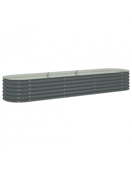 Letto Rialzato Giardino 320x80x44 cm in Acciaio Zincato Grigio