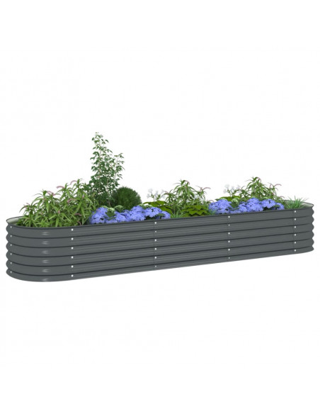 Letto Rialzato Giardino 320x80x44 cm in Acciaio Zincato Grigio