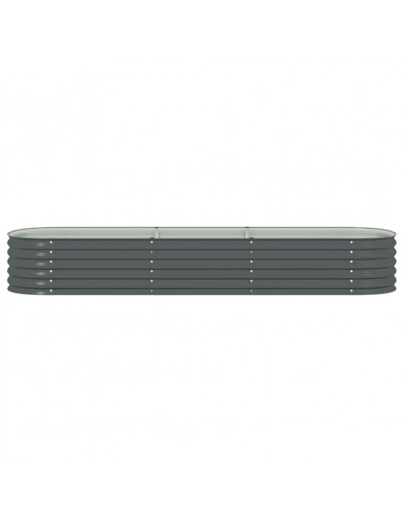 Letto Rialzato Giardino 320x80x44 cm in Acciaio Zincato Grigio