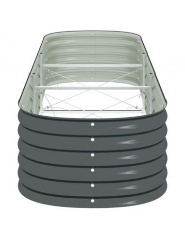 Letto Rialzato Giardino 320x80x44 cm in Acciaio Zincato Grigio