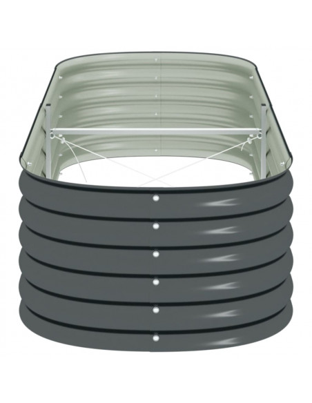 Letto Rialzato Giardino 240x80x44 cm in Acciaio Zincato Grigio