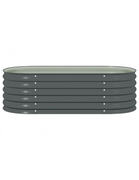 Letto Rialzato Giardino 160x80x44 cm in Acciaio Zincato Grigio