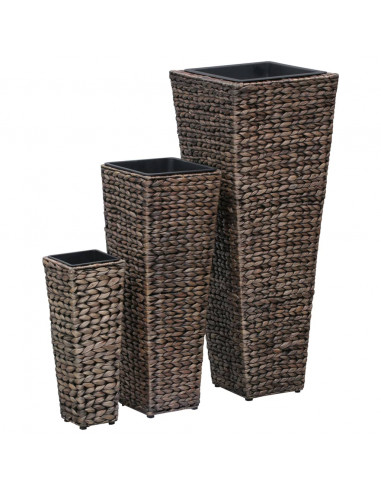 Letti Rialzati da Giardino 3 pz in Giacinto Marrone Scuro