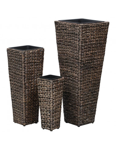 Letti Rialzati da Giardino 3 pz in Giacinto Marrone Scuro