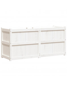 Fioriera da Giardino Bianca 150x50x70 cm Legno Massello di Pino 2