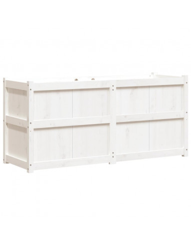 Fioriera da Giardino Bianca 150x50x70 cm Legno Massello di Pino