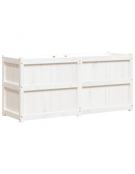Fioriera da Giardino Bianca 150x50x70 cm Legno Massello di Pino