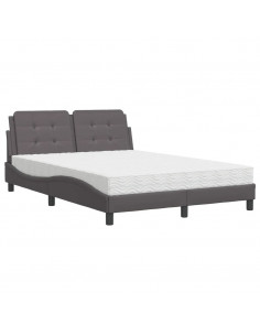 Letto con Materasso Grigio 120x200 cm in Similpelle 2