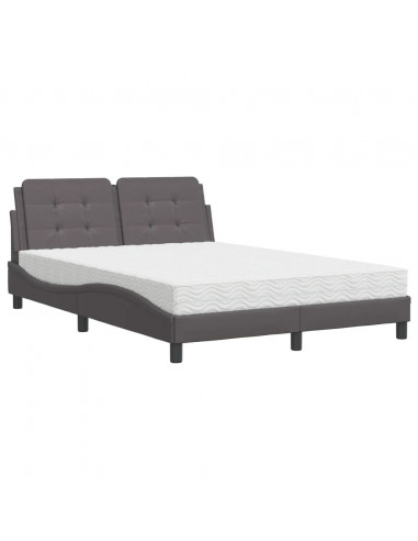 Letto con Materasso Grigio 120x200 cm in Similpelle