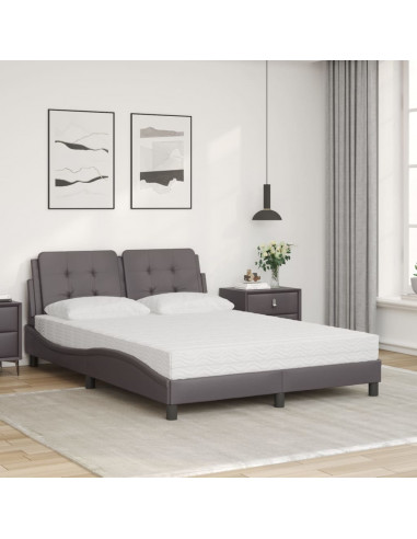 Letto con Materasso Grigio 120x200 cm in Similpelle