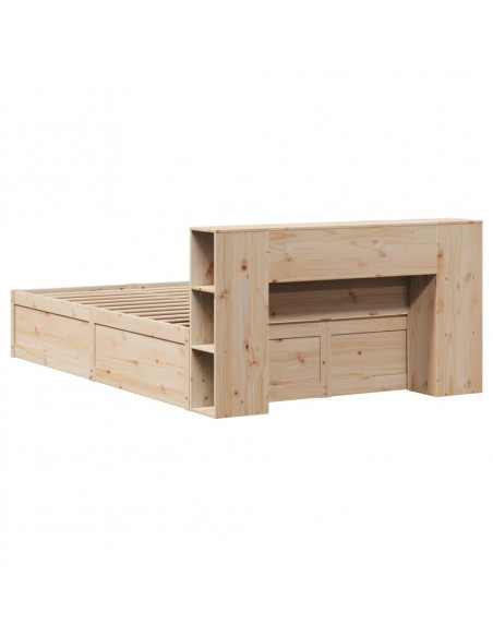 Letto senza Materasso 140x190 cm in Legno Massello di Pino