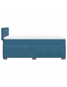 Giroletto a Molle con Materasso Blu 80x200 cm in Velluto 2