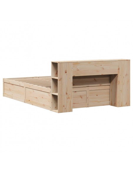 Letto senza Materasso 135x190 cm in Legno Massello di Pino