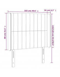 Testiera a LED Blu 103x16x118/128 cm in Tessuto