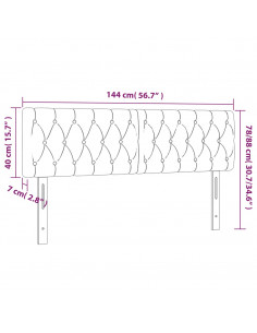 Testiera a LED Blu 144x7x78/88 cm in Tessuto