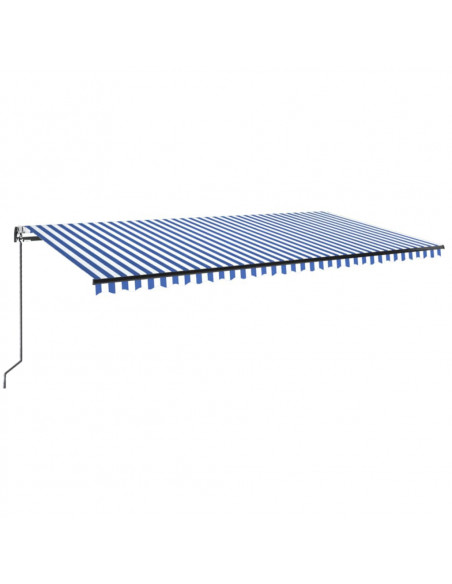 Tenda da Sole Retrattile Automatica 600x350 cm Blu e Bianca