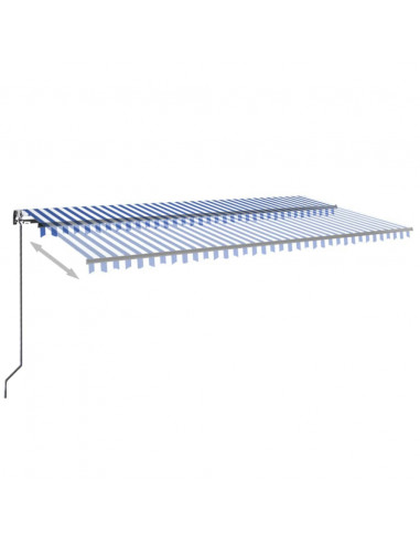 Tenda da Sole Retrattile Automatica 600x350 cm Blu e Bianca