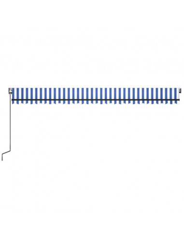 Tenda da Sole Retrattile Automatica 600x350 cm Blu e Bianca