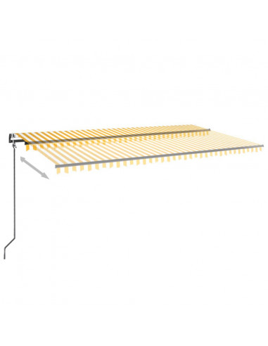 Tenda da Sole Retrattile Automatica 600x350 cm Gialla e Bianca